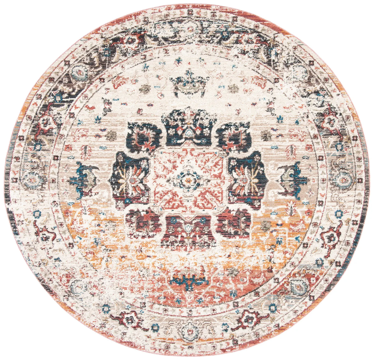 Safavieh Carlyle 200 6'-7" x 6'-7" Rug in Ivory / Blue