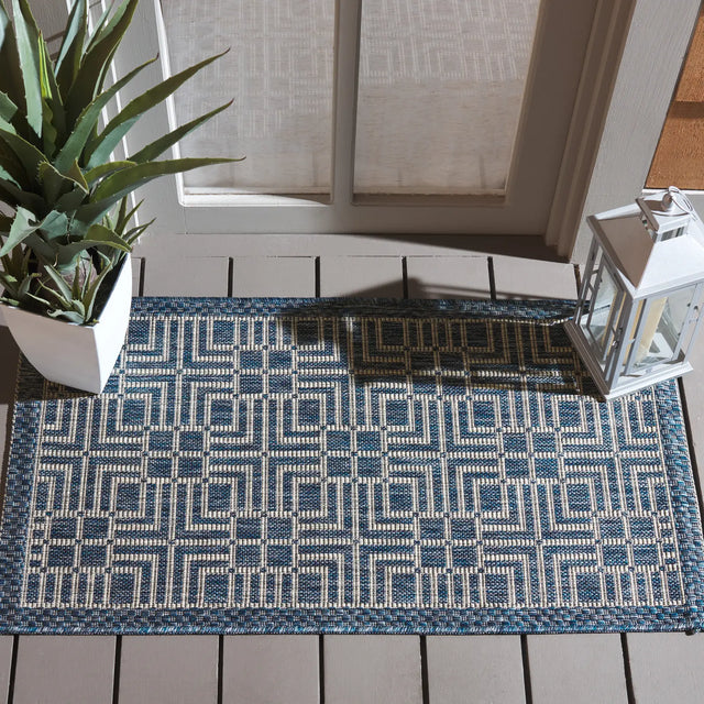 Safavieh Courtyard 2'-0" x 3'-7" Rug in Navy / Grey