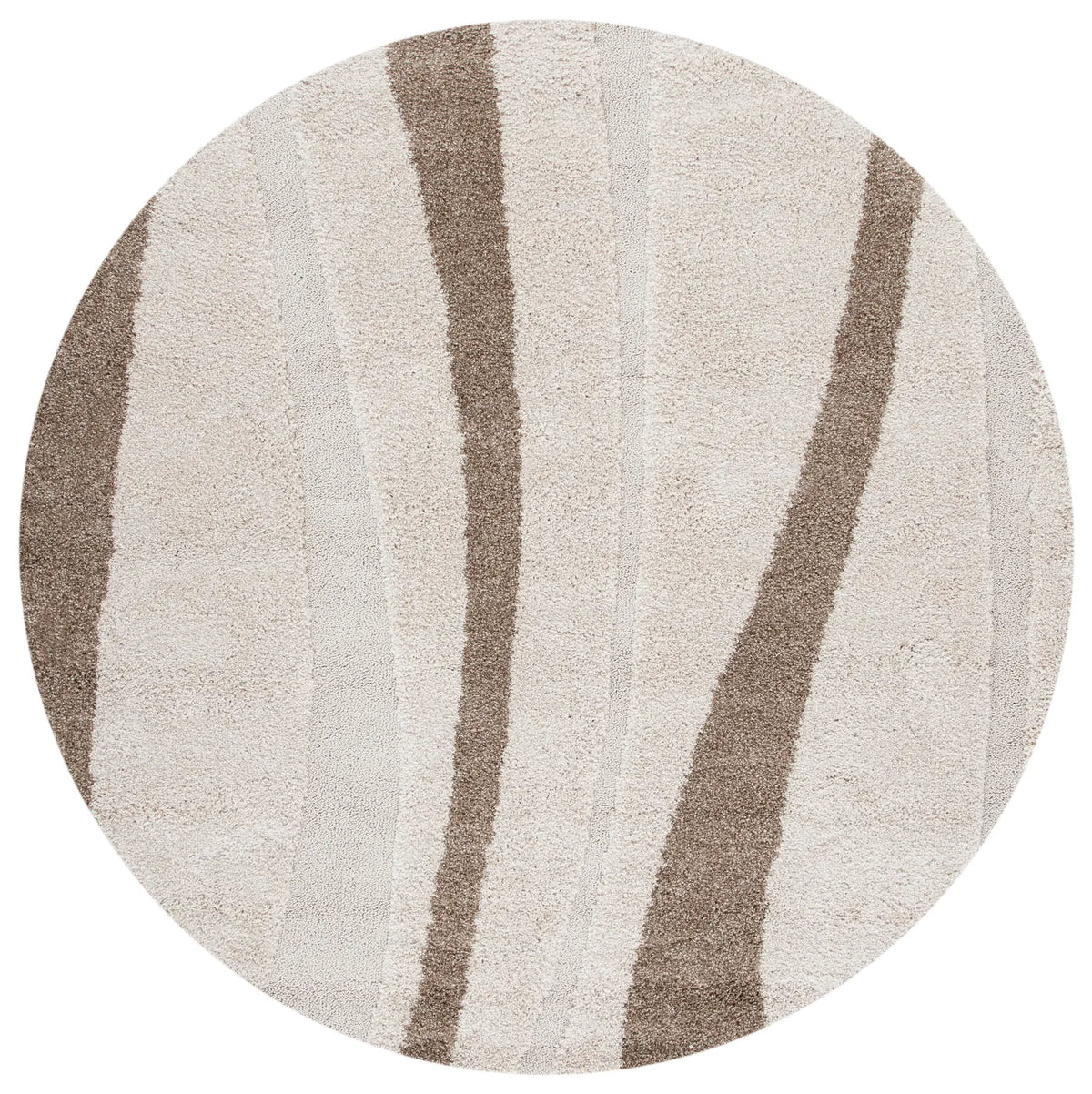 Safavieh Florida Shag 5'-0" x 5'-0" Rug in Cream / Dark Brown