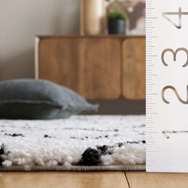Safavieh Arizona Shag 5'-1" x 7'-6" Rug in Ivory / Black