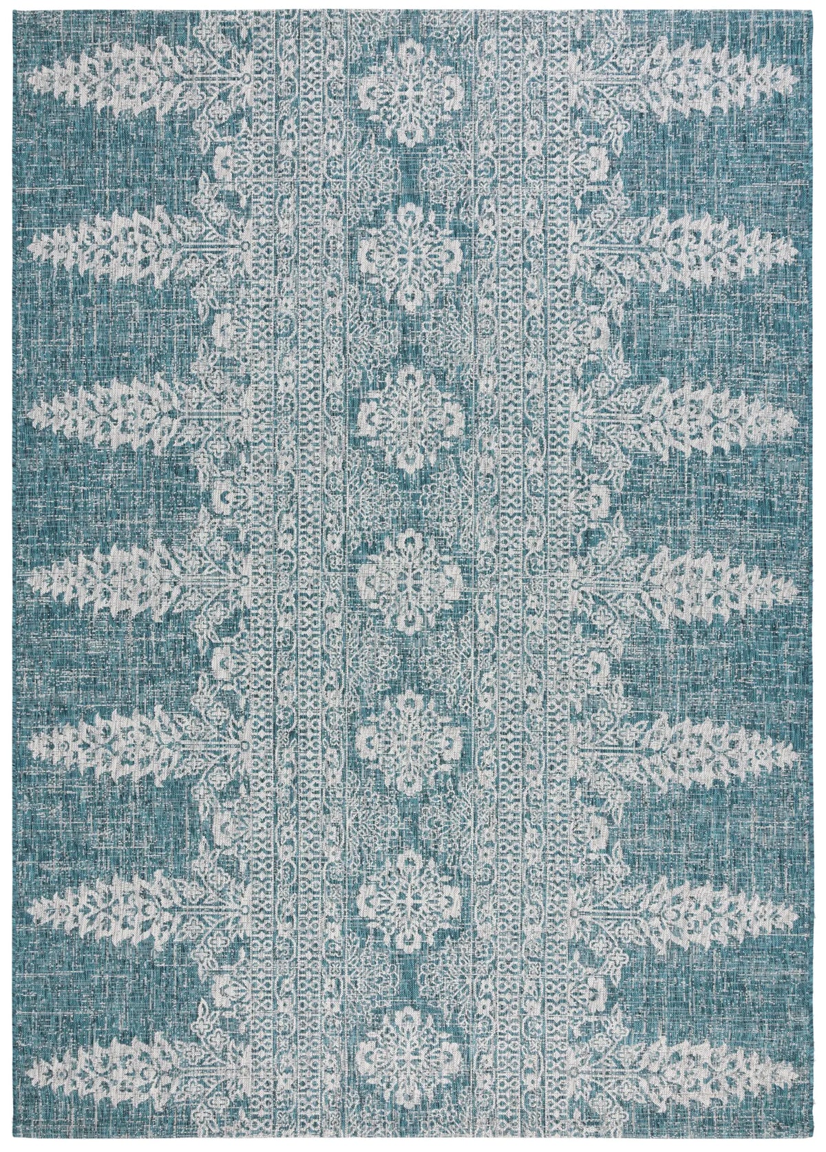Safavieh Courtyard 8'-0" x 11'-0" Rug in Teal / Grey