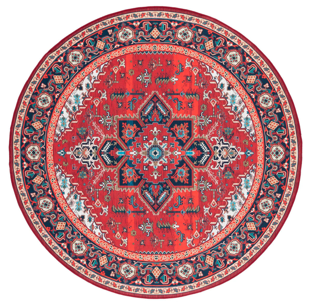 Safavieh Tucson 6'-0" x 6'-0" Rug in Red / Blue