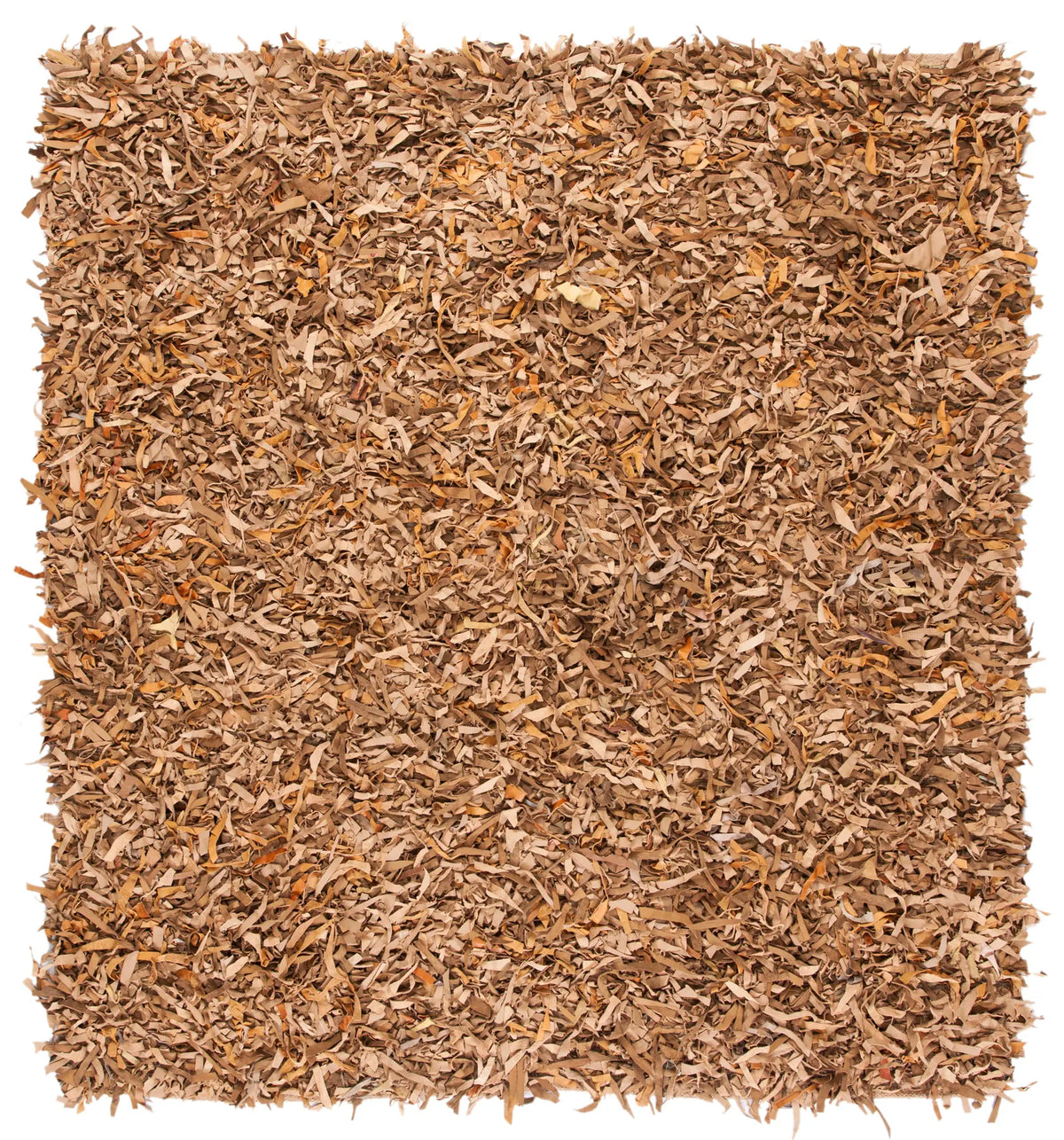 Safavieh Leather Shag 6'-0" x 6'-0" Rug in Light Gold