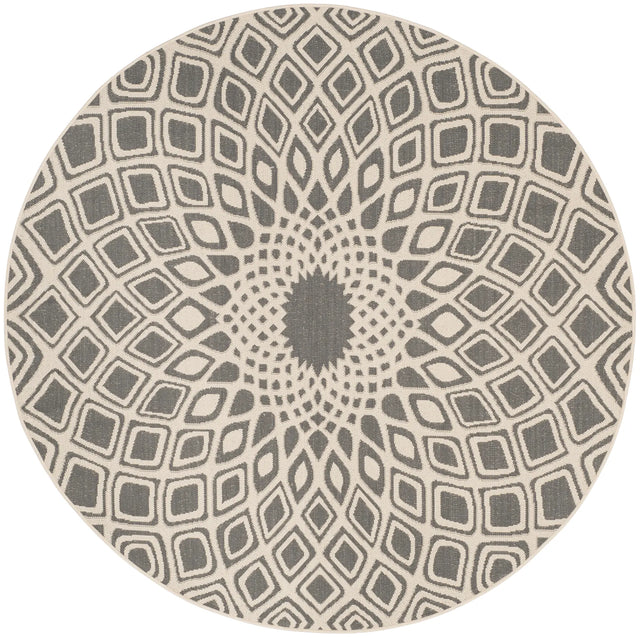 Safavieh Courtyard 6'-7" x 6'-7" Rug in Anthracite / Beige
