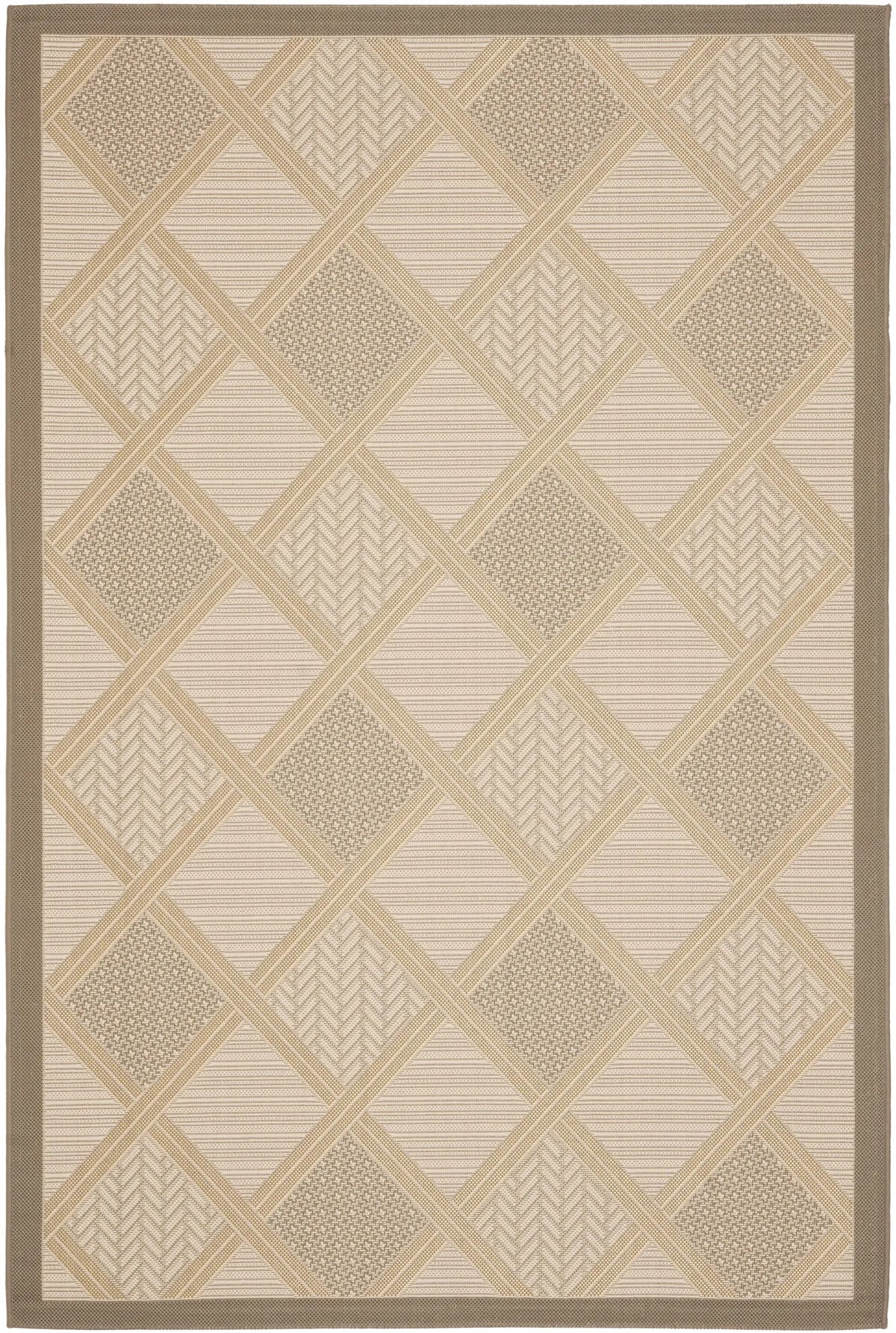 Safavieh Courtyard 4'-0" x 5'-7" Rug in Dark Beig / Beige