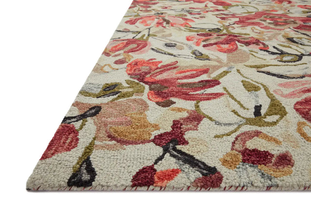 Loloi Belladonna Blm-01 Ivory/Raspberry Rug - rug corner