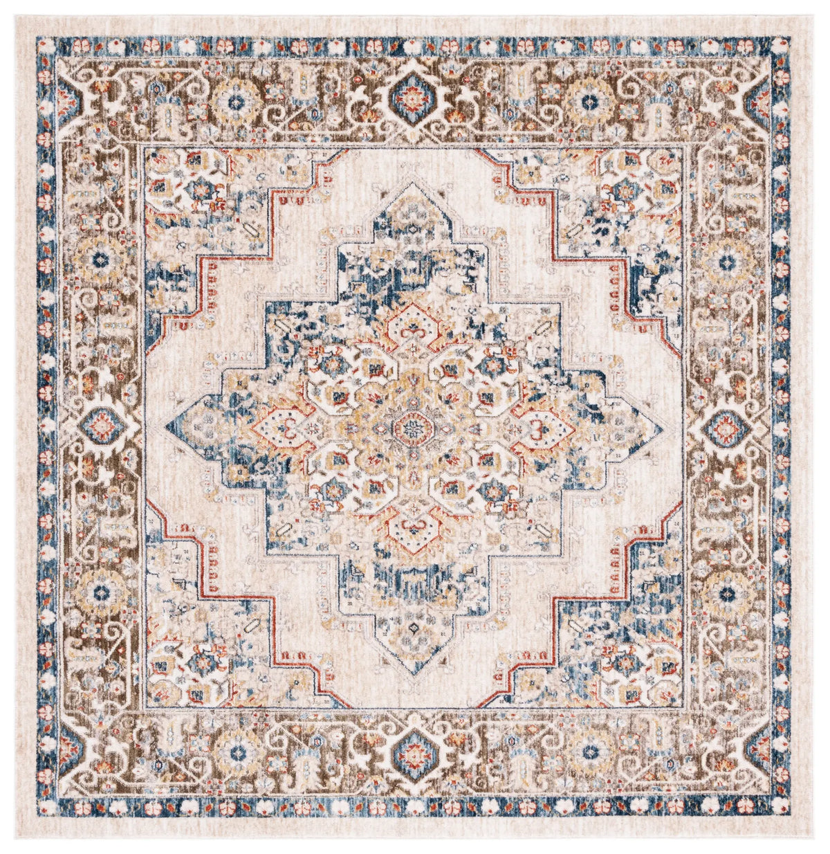 Safavieh Olympia 6'-0" x 6'-0" Rug in Beige / Blue
