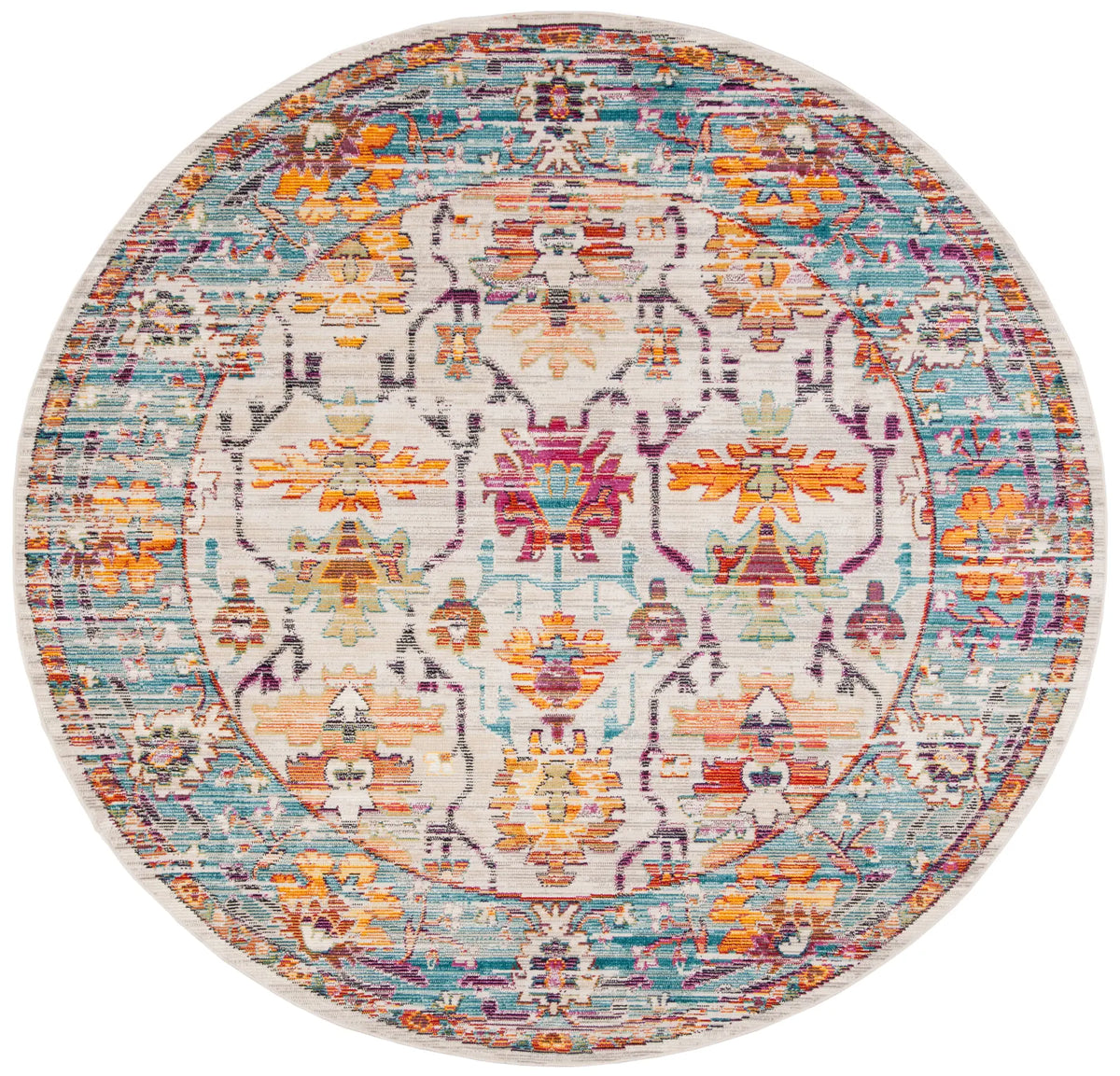 Safavieh Crystal 7'-0" x 7'-0" Rug in Cream / Teal