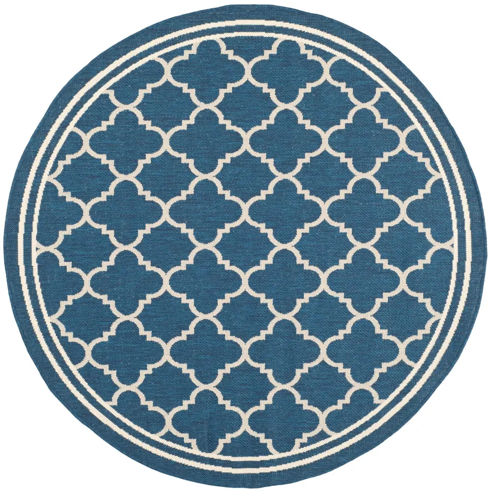 Safavieh Courtyard 5'-3" x 5'-3" Rug in Navy / Beige