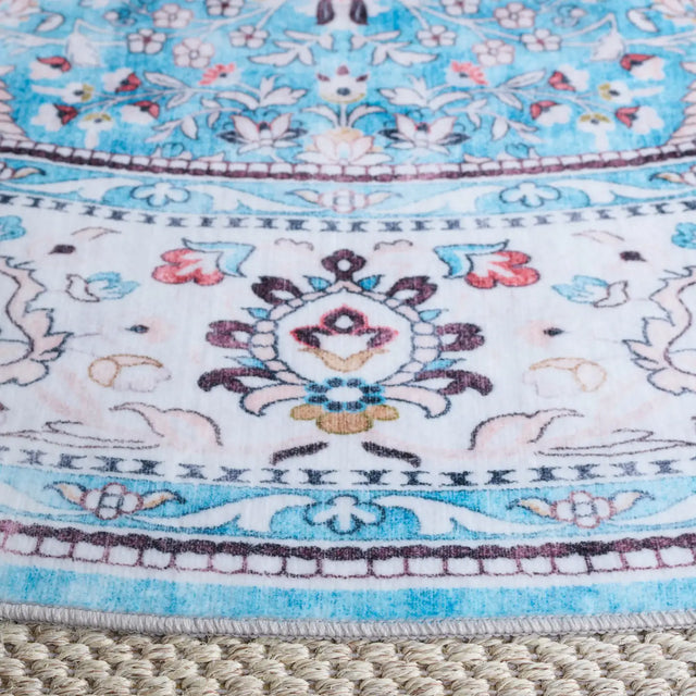 Safavieh Martha Stewart Washable 6'-0" x 6'-0" Rug in Turquoise / Beige