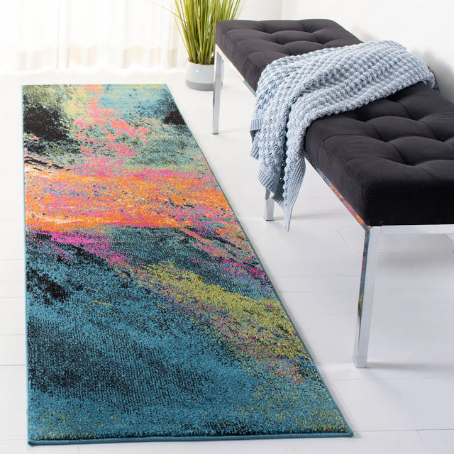 Safavieh Galaxy 2'-3" x 8'-0" Rug in Blue / Orange