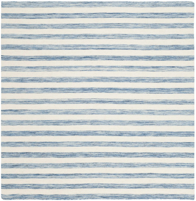 Safavieh Dhurries 6'-0" x 6'-0" Rug in Blue / Ivory
