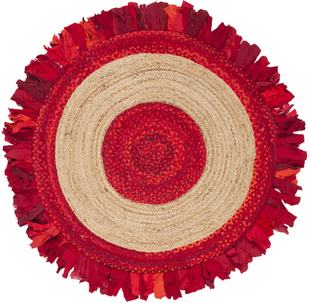 Safavieh Cape Cod 4'-0" x 4'-0" Rug in Red / Natural