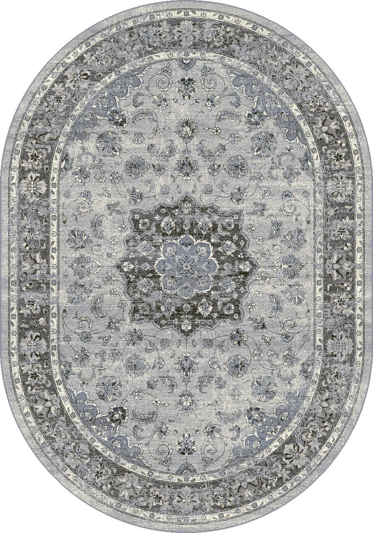 Dynamic Rugs Ancient Garden 57559 Silver / Grey Rugs - Oval