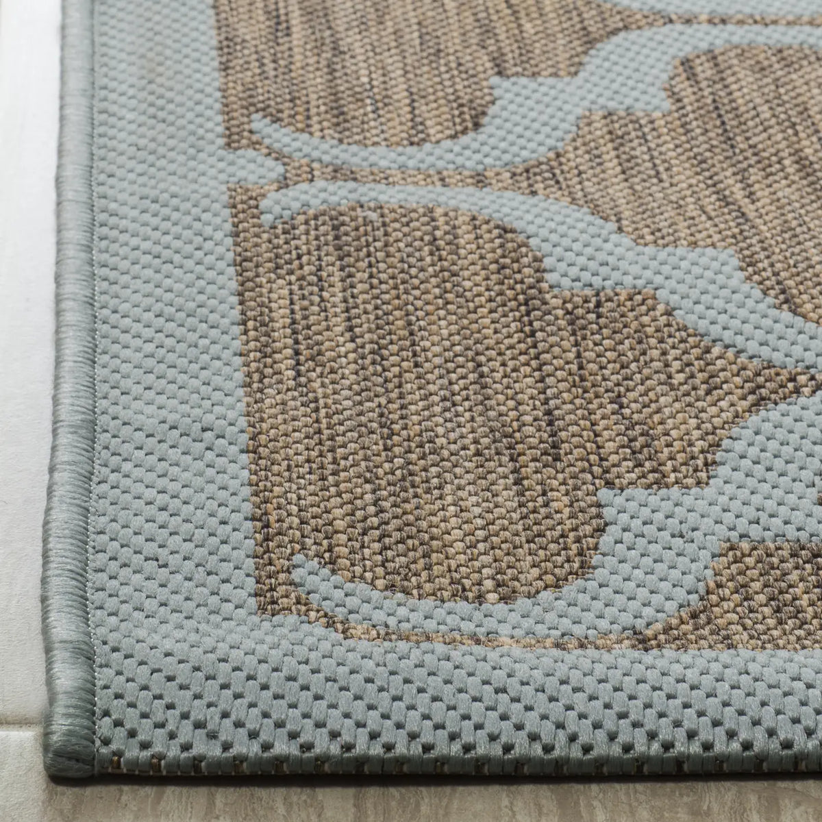 Safavieh Courtyard 4'-0" x 5'-7" Rug in Brown / Aqua