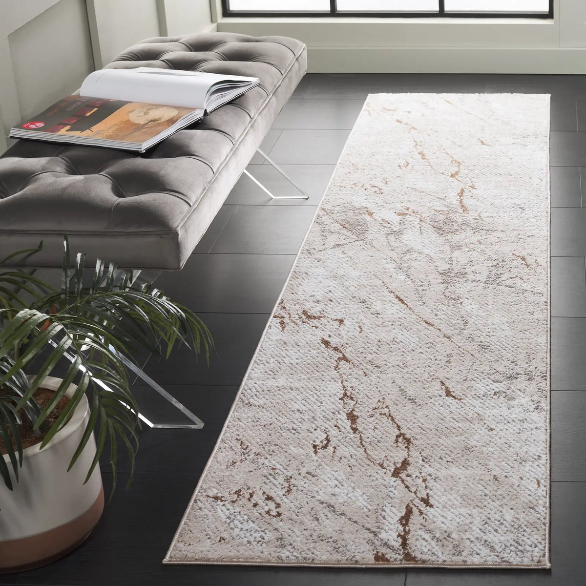Safavieh Parker 2'-0" x 8'-0" Rug in Taupe / Grey Gold