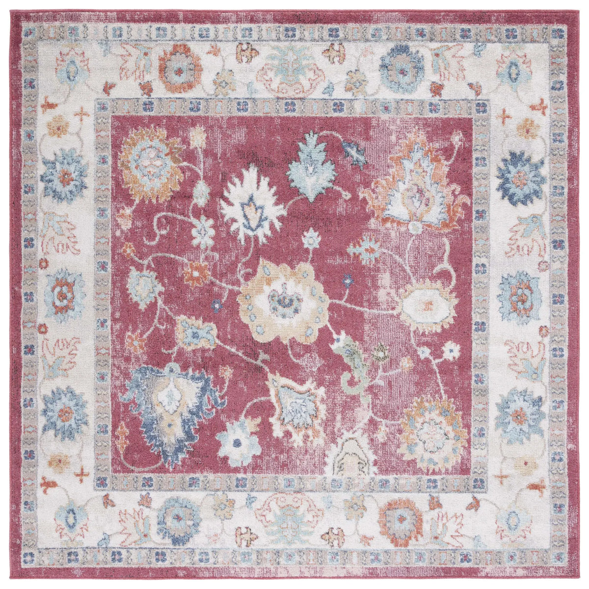 Safavieh Phoenix 500 6'-7" x 6'-7" Rug in Red