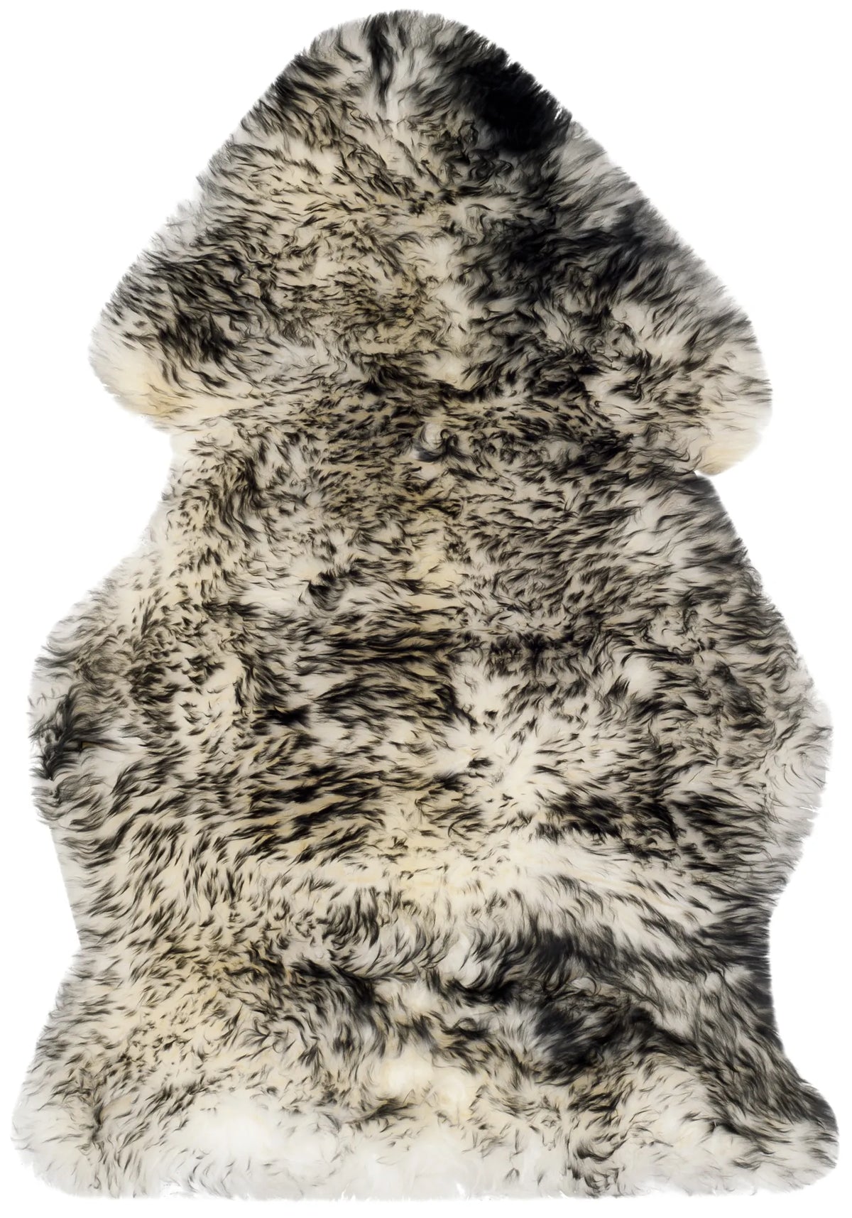 Safavieh Sheep Skin 2'-0" x 3'-0" Rug in Ivory / Dark Charcoal