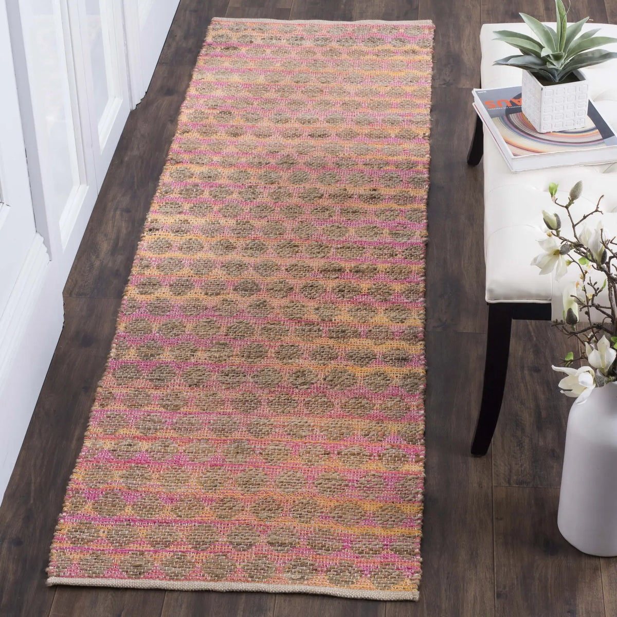 Safavieh Cape Cod 2'-3" x 8'-0" Rug in Orange / Natural