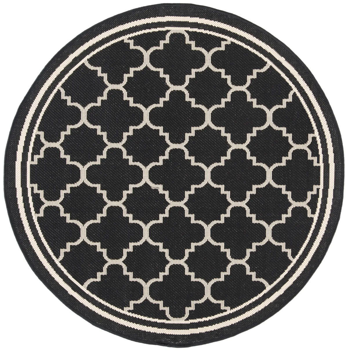 Safavieh Courtyard 4'-0" x 4'-0" Rug in Black / Beige