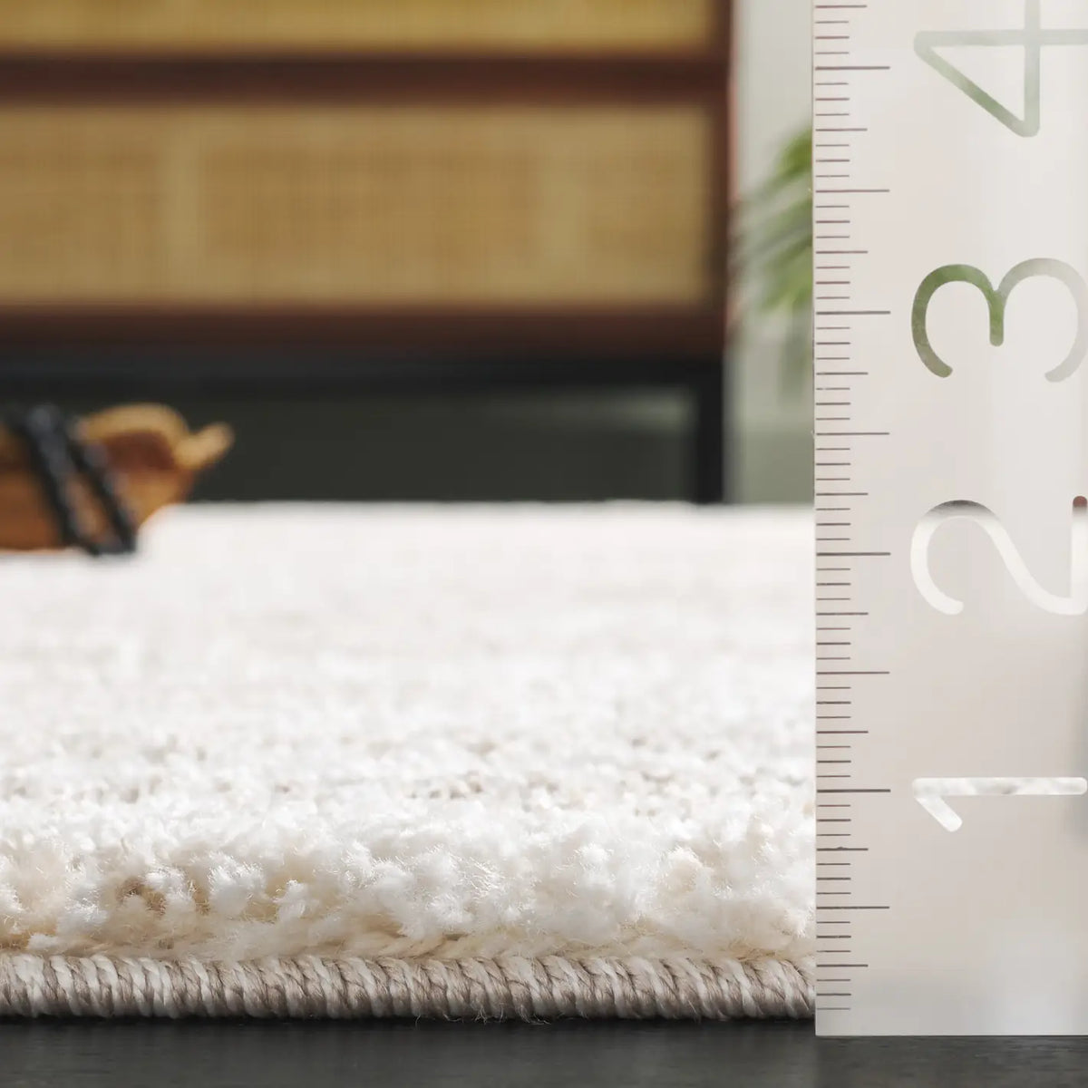 Safavieh Ravine Shag 4'-0" x 6'-0" Rug in Beige / Ivory