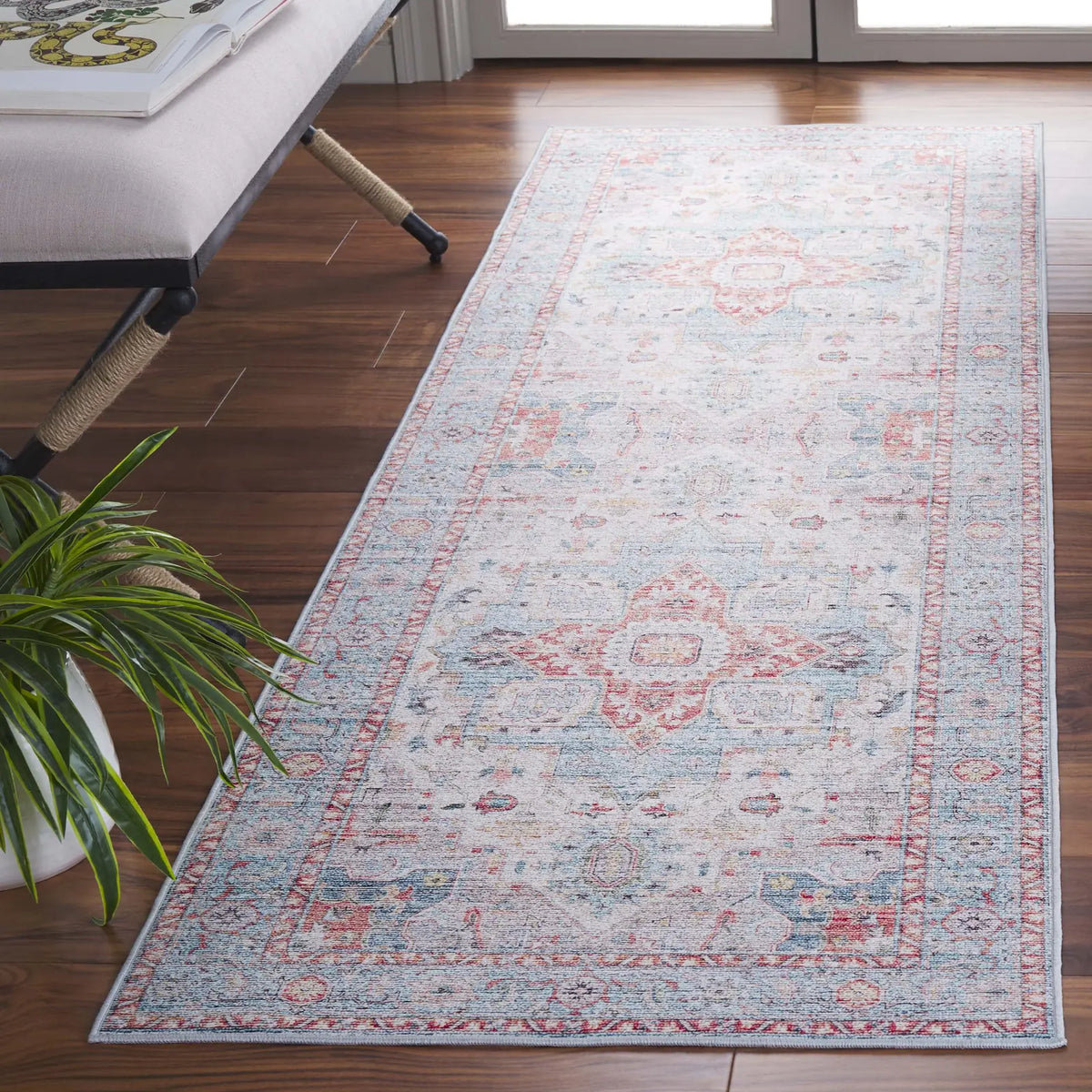 Safavieh Tucson 2'-6" x 6'-0" Rug in Turquoise / Rust