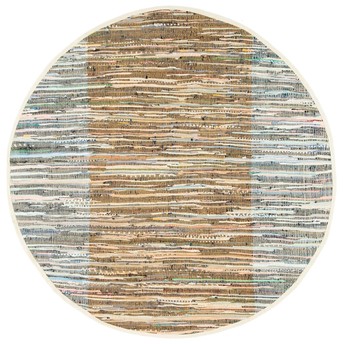 Safavieh Rag Rug 6'-0" x 6'-0" Rug in Rust / Gold