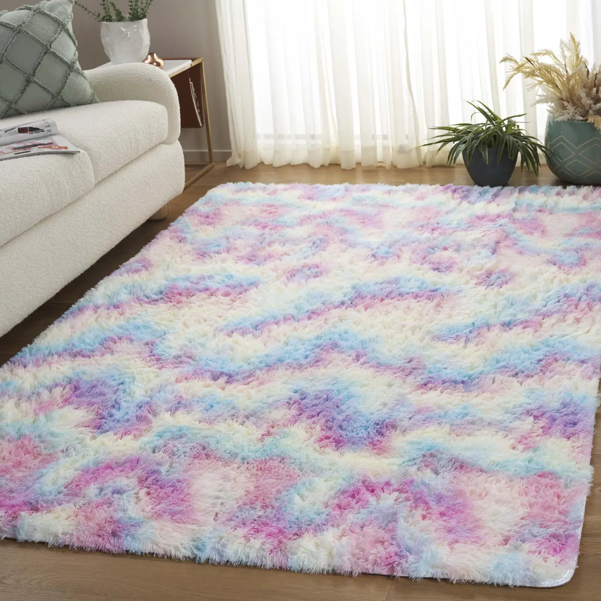Safavieh Rainbow Shag 4'-0" x 6'-0" Rug in Rainbow