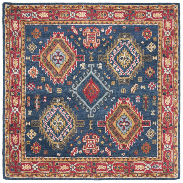 Safavieh Heritage 6'-0" x 6'-0" Rug in Navy / Red