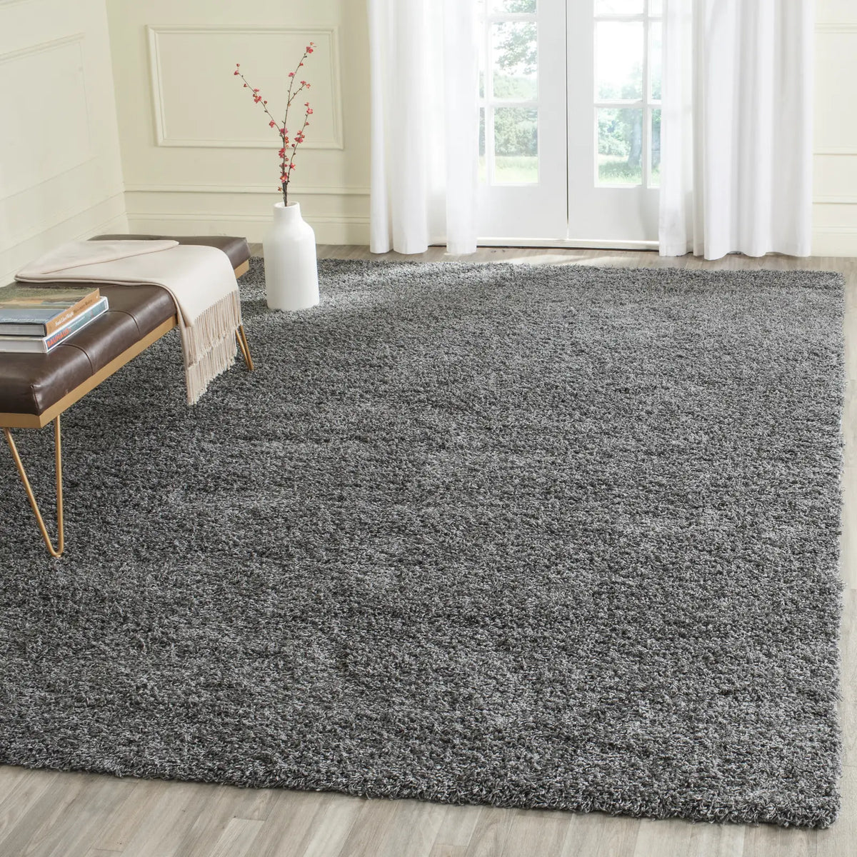 Safavieh Sgl-Laguna Shag 10'-0" x 14'-0" Rug in Dark Grey