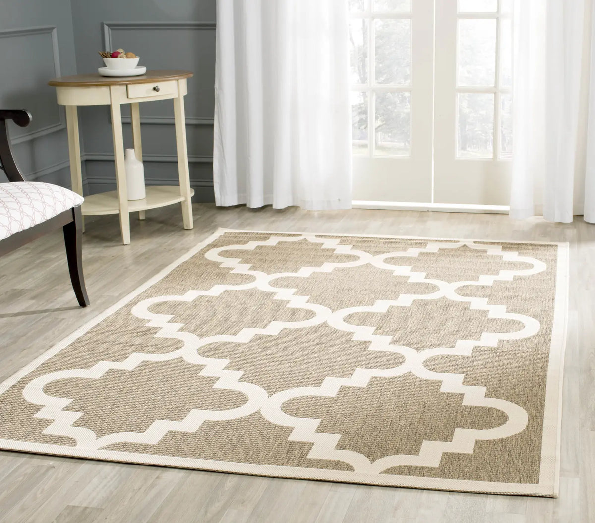 Safavieh Courtyard 4'-0" x 5'-7" Rug in Brown / Beige