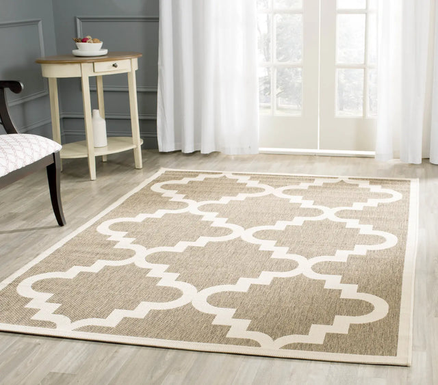 Safavieh Courtyard 4'-0" x 5'-7" Rug in Brown / Beige