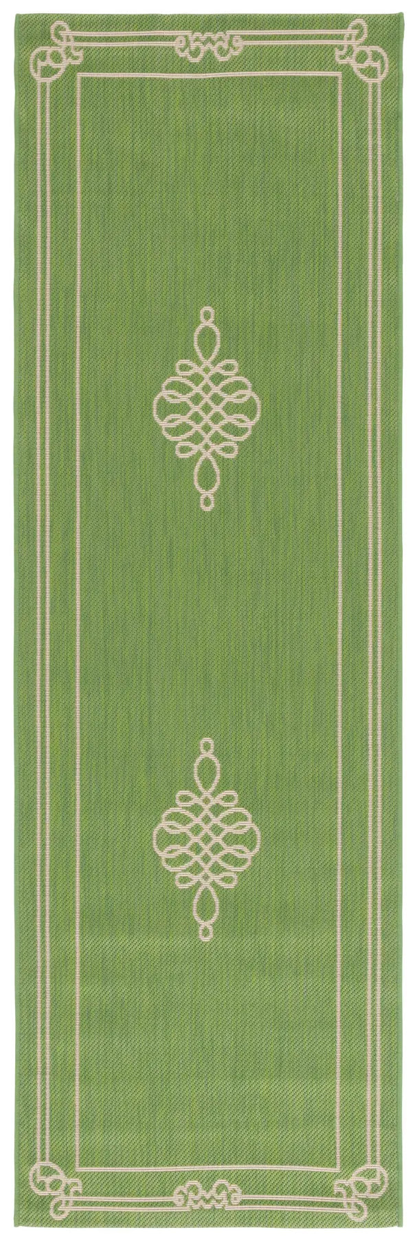 Safavieh Courtyard 2'-7" x 8'-2" Rug in Green / Creme