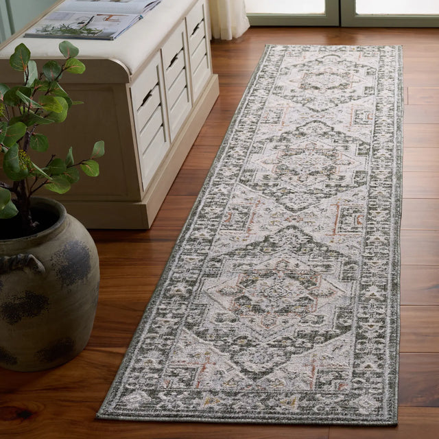 Safavieh Scarlett 400 2'-0" x 8'-0" Rug in Green / Ivory Rust