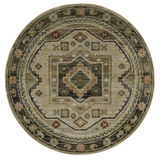 Oriental Weavers Sphinx Andorra 2442D Green/Multi Rugs - round