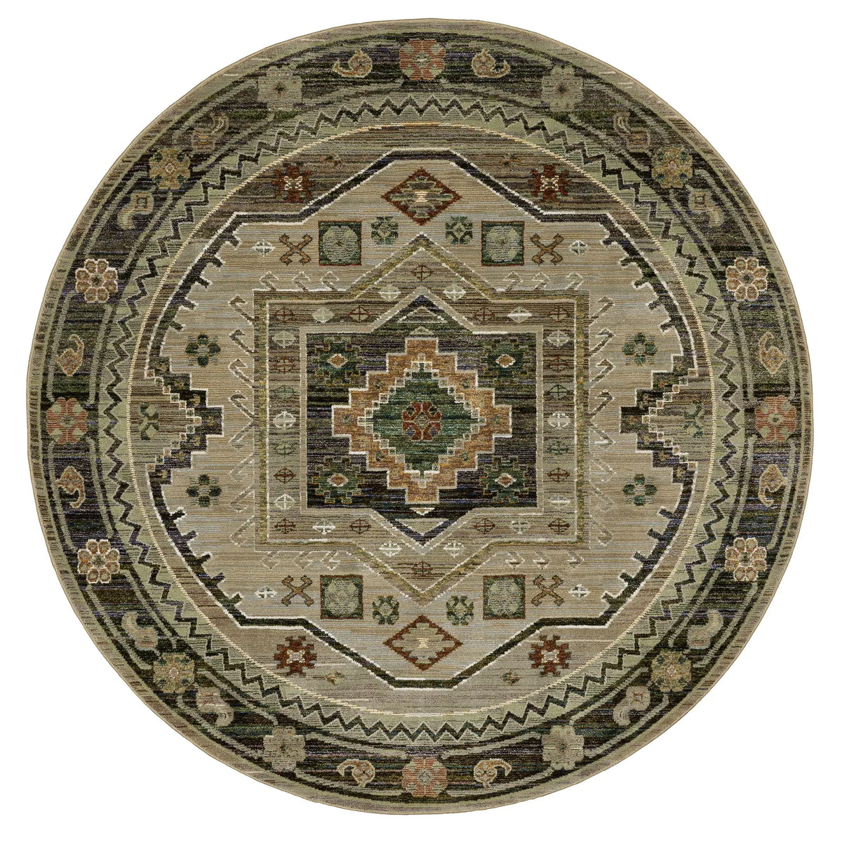 Oriental Weavers Sphinx Andorra 2442D Green/Multi Rugs - round
