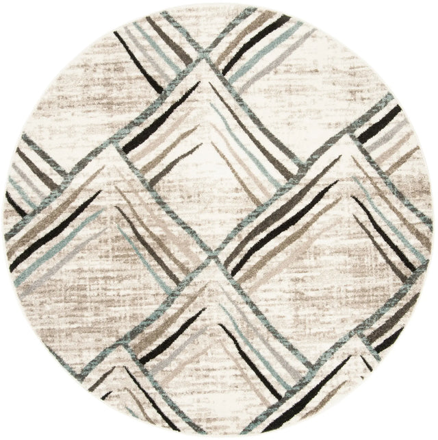 Safavieh Amsterdam 5'-1" x 5'-1" Rug in Cream / Charcoal