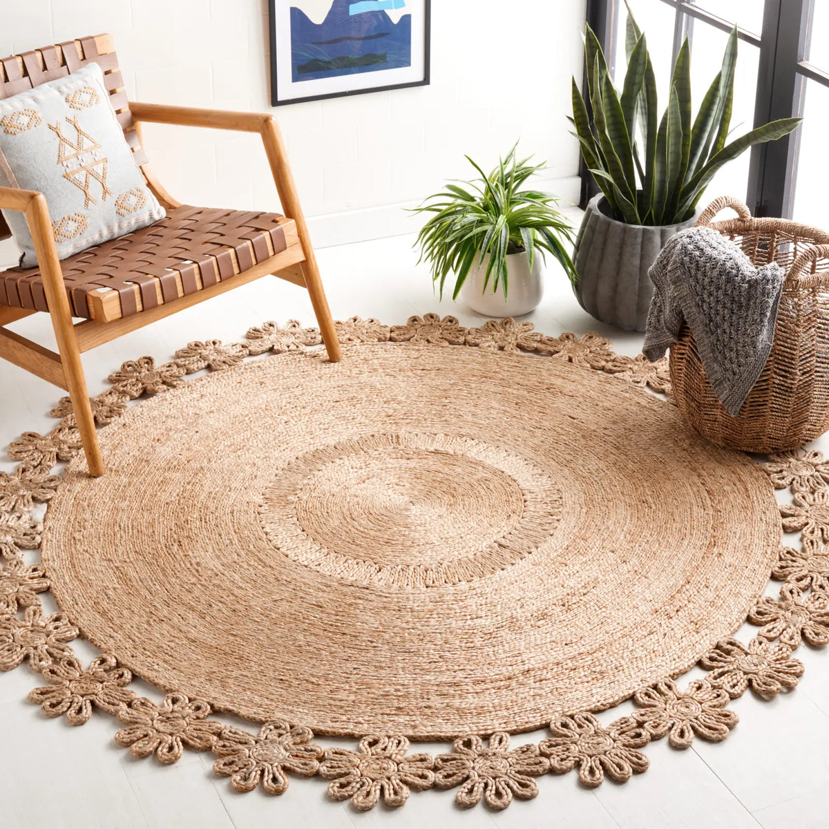 Safavieh Natural Fiber 6'-0" x 6'-0" Rug in Natural