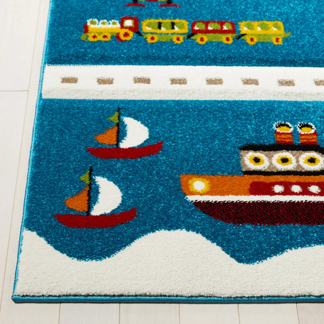 Safavieh Carousel Kids 100 4'-0" x 6'-0" Rug in Blue / Beige