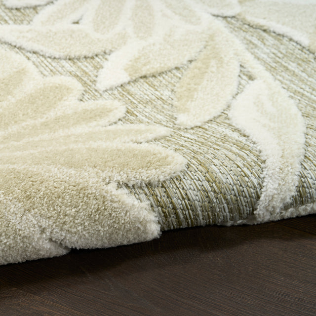 Nourison Aloha ALH33 Machine Made Ivory, Sage Rug