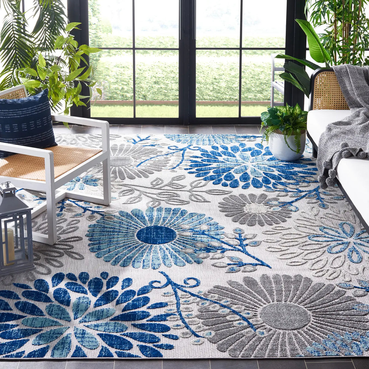 Safavieh Cabana 10'-0" x 14'-0" Rug in Grey / Blue