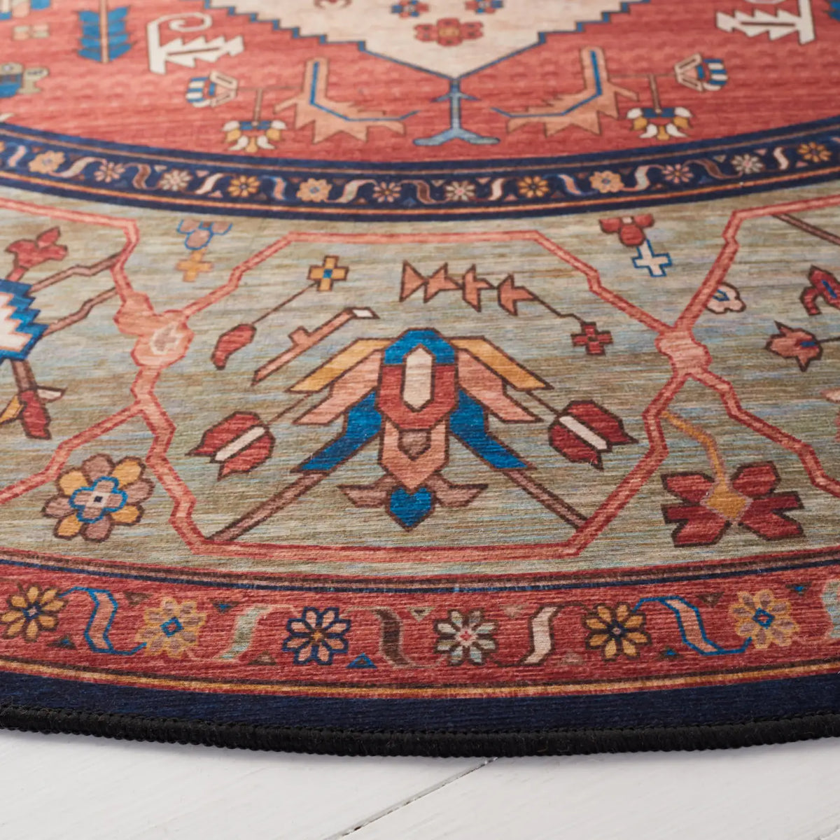 Safavieh Tucson 6'-0" x 6'-0" Rug in Rust / Blue