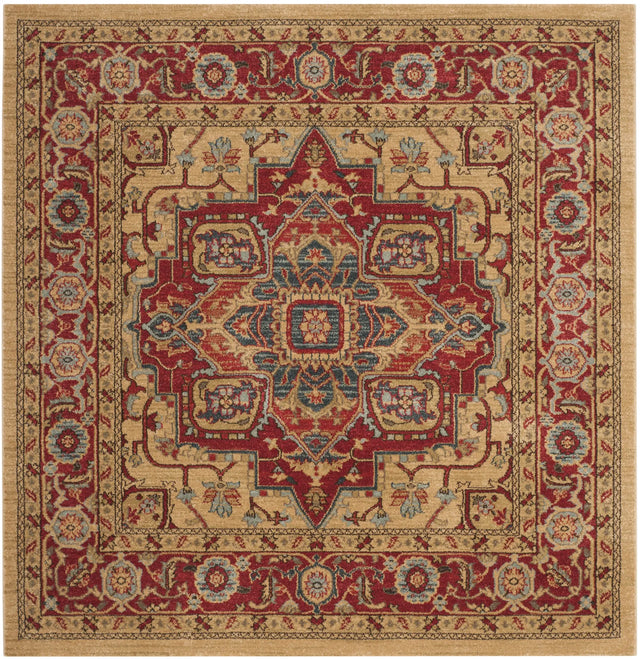 Safavieh Mahal 5'-1" x 5'-1" Rug in Red / Natural