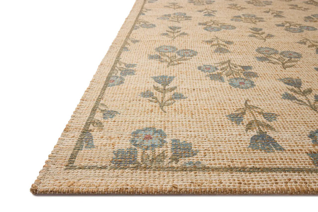 Chris Loves Julia x Loloi Rue RUE-04 Moss / Blue Rug - rug corner