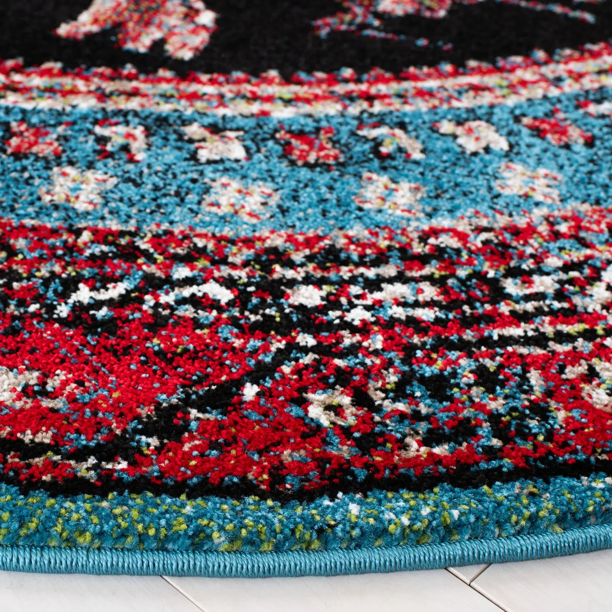 Safavieh Vintage Hamadan 6'-7" x 6'-7" Rug in Turquoise / Black