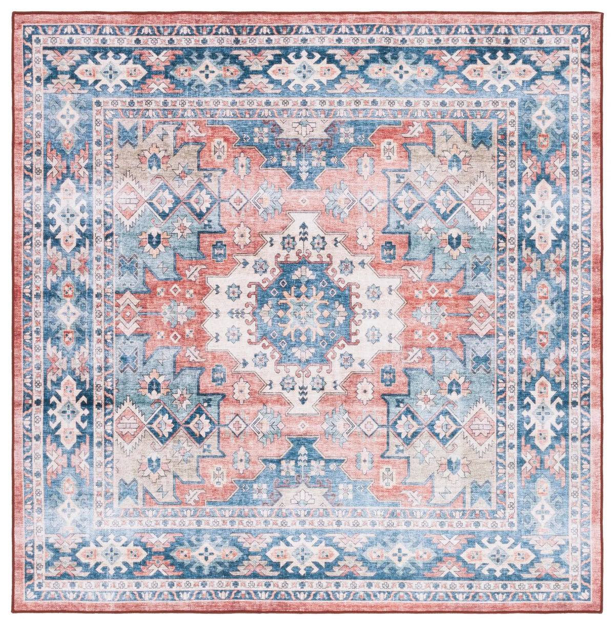 Safavieh Arizona 6'-0" x 6'-0" Rug in Blue / Rust