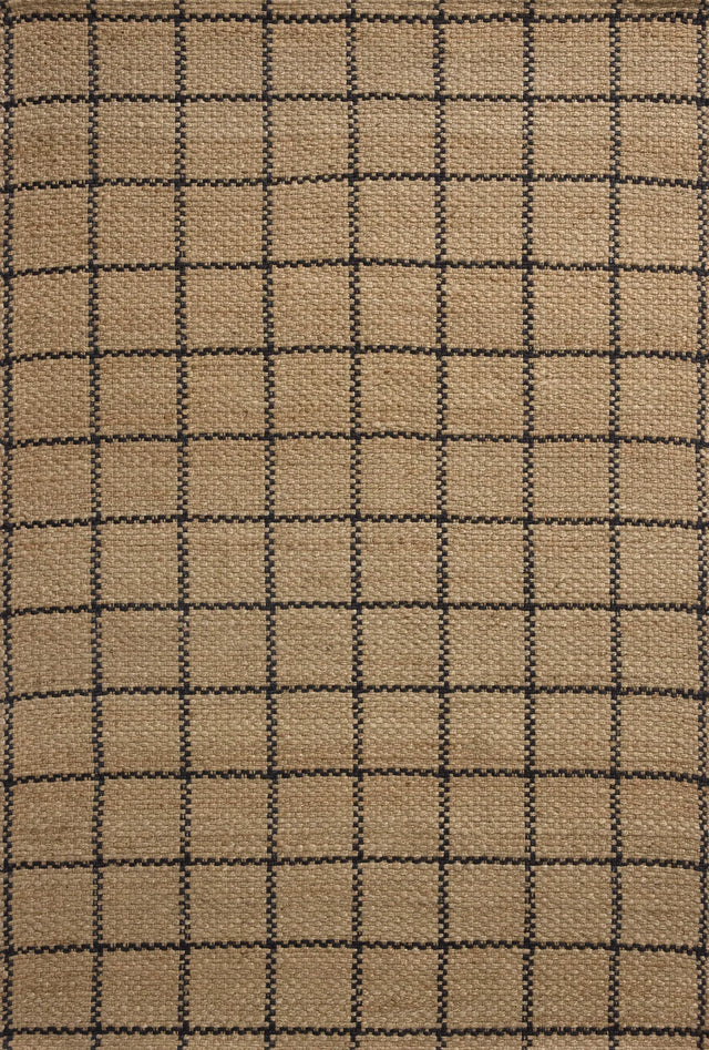 Chris Loves Julia x Loloi Fletcher FLE-01 Natural / Black Rug - main flat