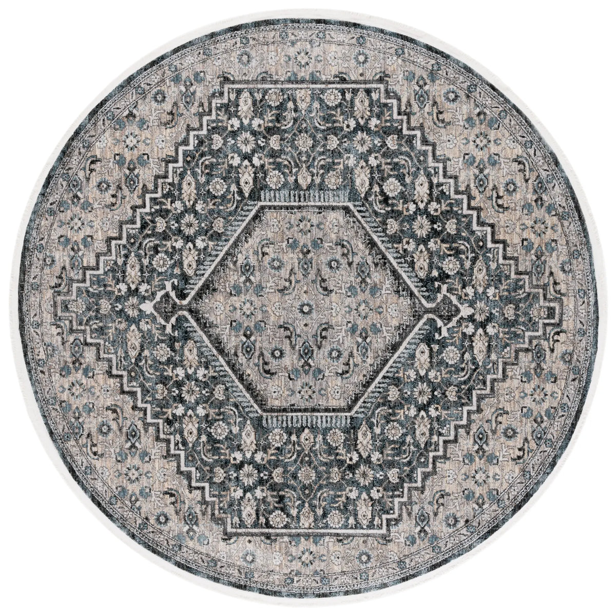 Safavieh Artifact 6'-7" x 6'-7" Rug in Grey / Black