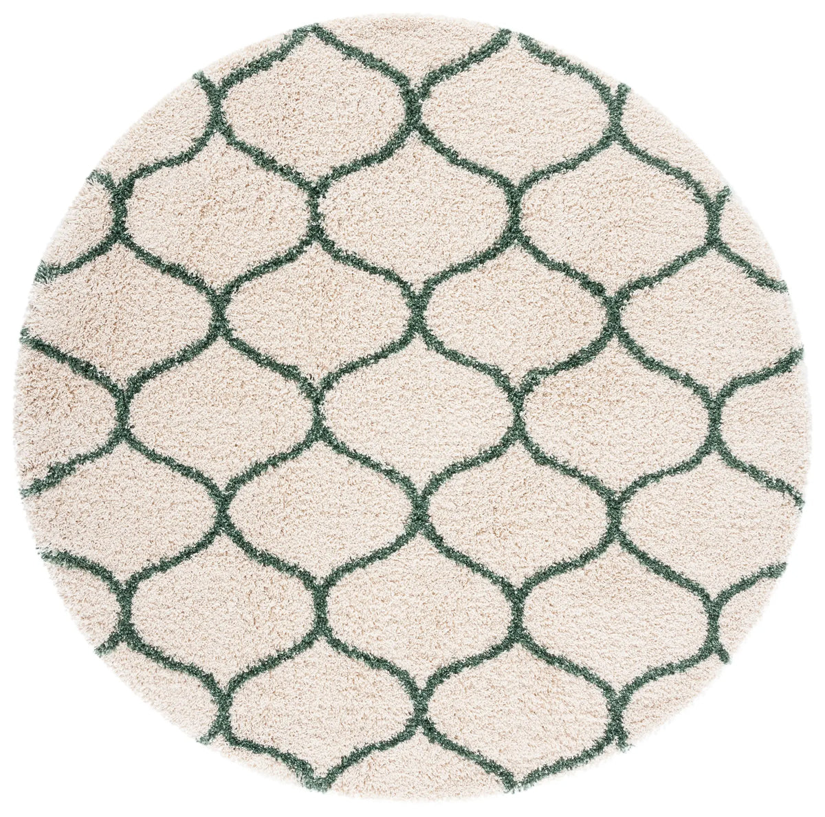 Safavieh Hudson Shag 7'-0" x 7'-0" Rug in Ivory / Green