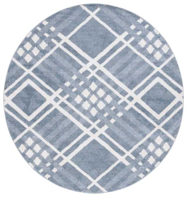 Safavieh Blair Washable 6'-7" x 6'-7" Rug in Blue / Ivory